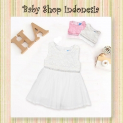 large dress bayi diamond belt putih